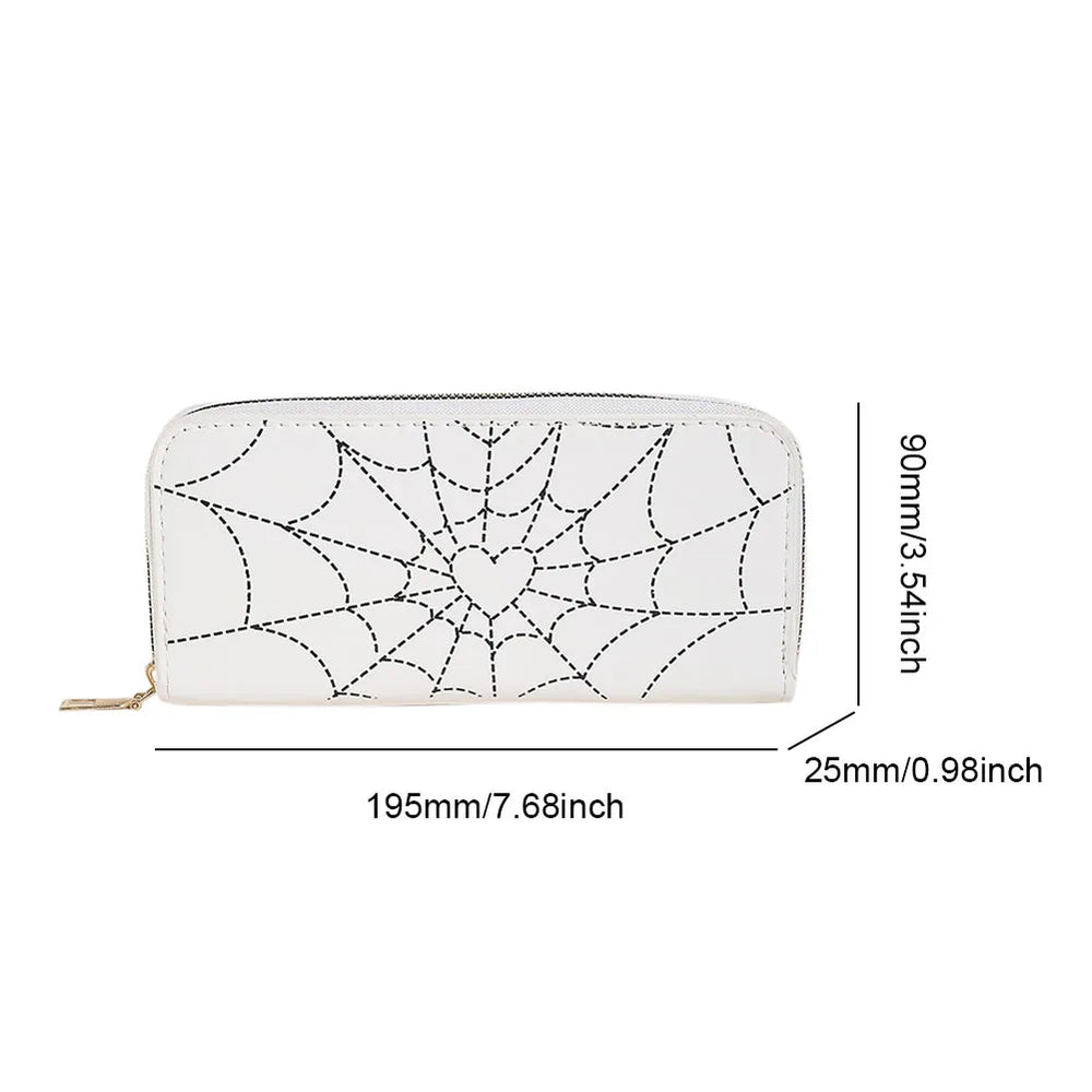Novelty Halloween Gothic Coffin Shape Spider Web Sling Pu Leather Bag White7
