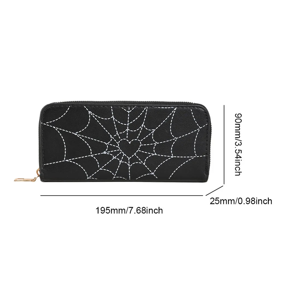 Novelty Halloween Gothic Coffin Shape Spider Web Sling Pu Leather Bag Black6