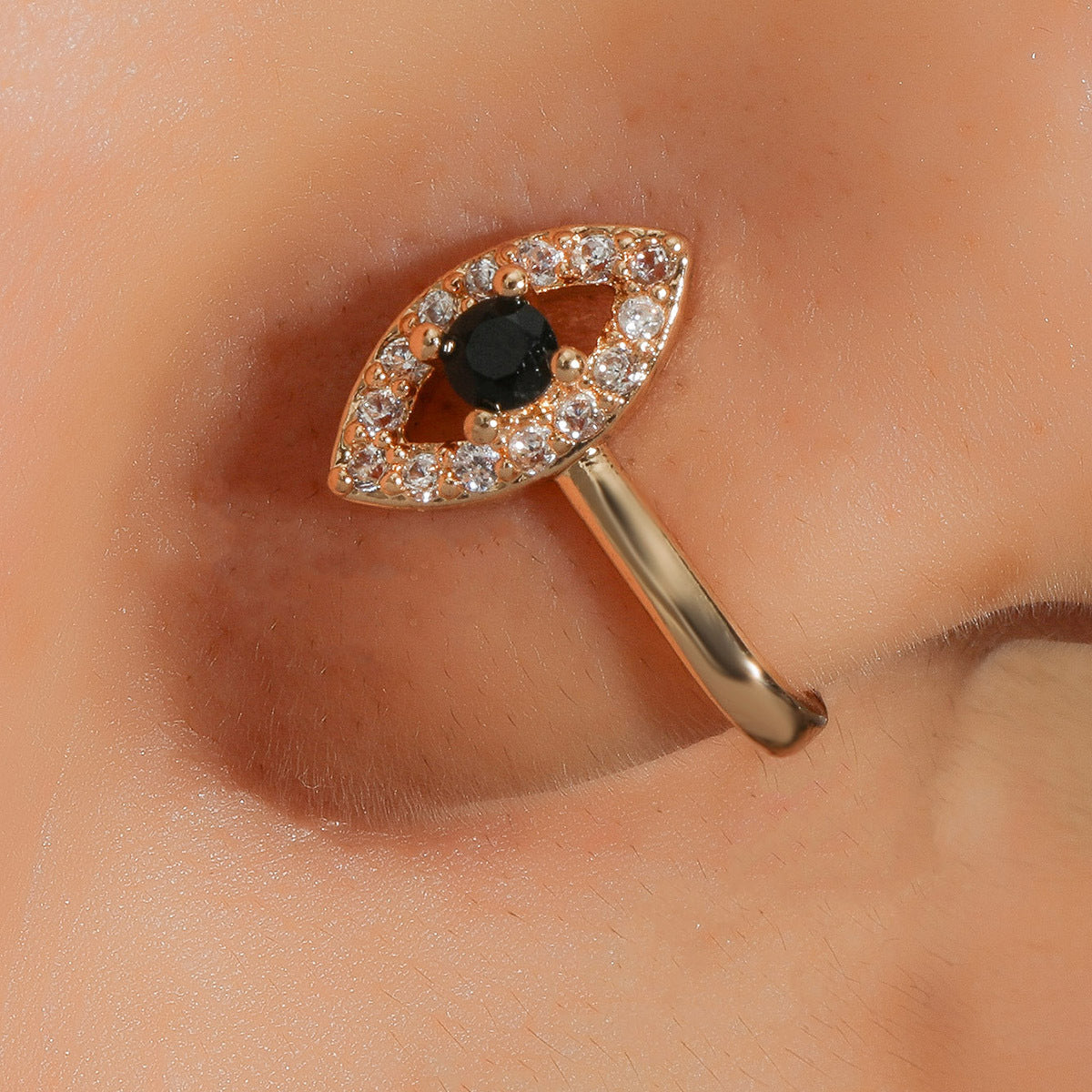 Evil Eye Zircon U-Shape Nose Studs Main image