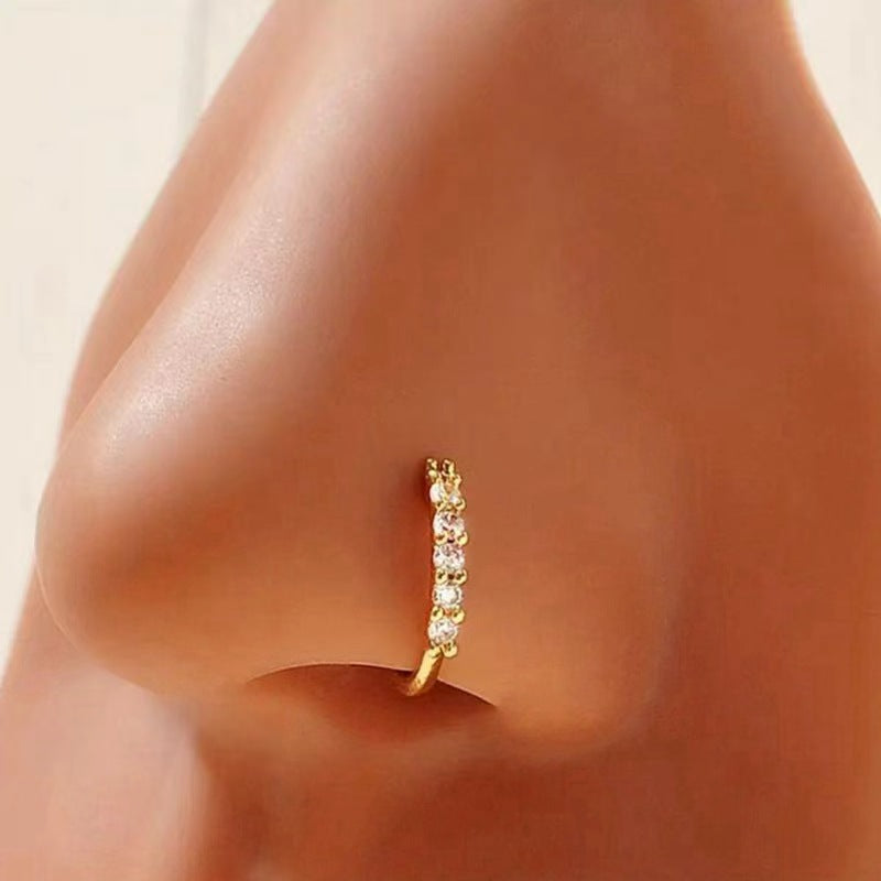 Minimalist Snake Wrap U-Shape Nose Studs Secondary image