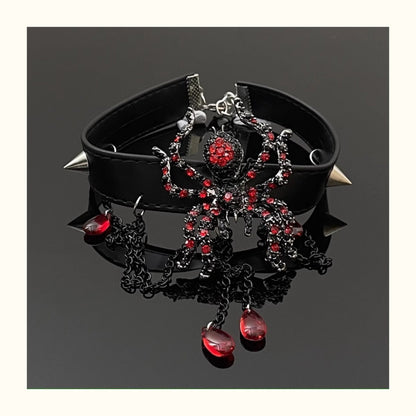 Dark Punk Spider Fashion Vintage Tassel Necklace Black Halloween