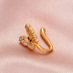 Rhinestone Butterfly U-Shape Nose Studs