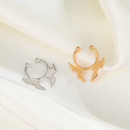 Gothic Bat Horn U-Shape Nose Studs