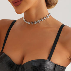 K Cross Heart Vintage Elastic Necklace Halloween