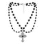 Hip-Hop Punk Fashion Dark Cross Beaded Nk24900 Necklace Black Halloween