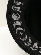 Gothic Hand-painted Moon Decorated Hat