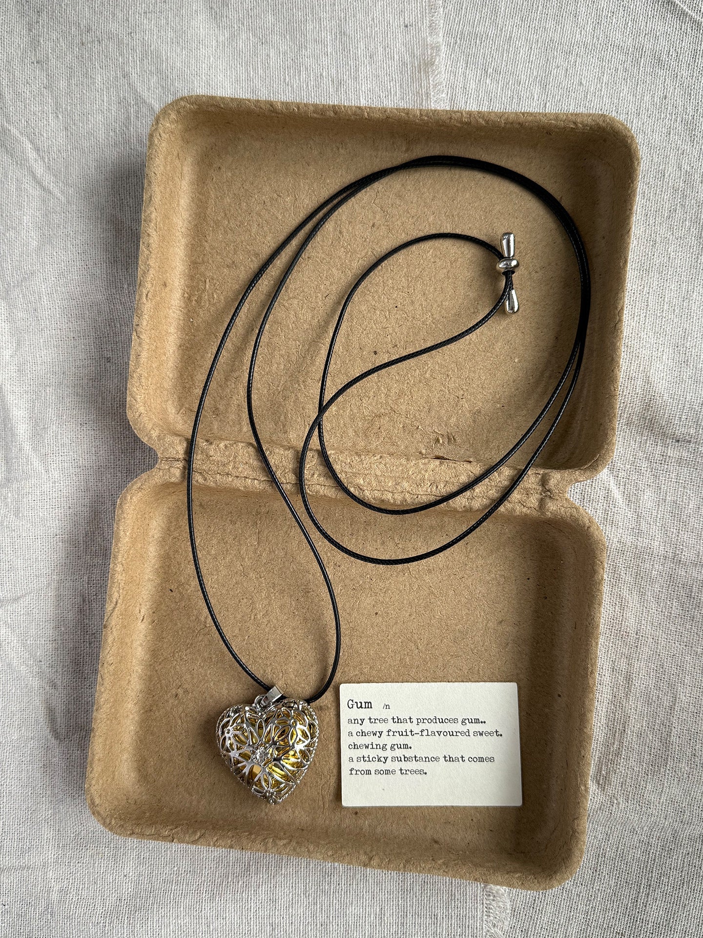 Vintage Heart Wooden Pendant Chain Necklace