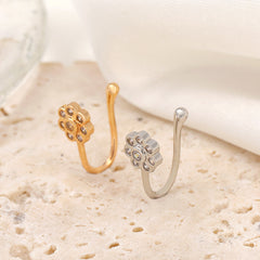 Floral Zircon U-Shape Nose Studs