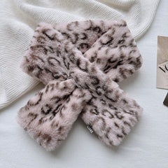 Leopard Print Faux Fur Alt-Culture Warm Scarf