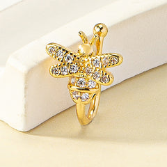 Rhinestone Butterfly Clip-On Nose Studs