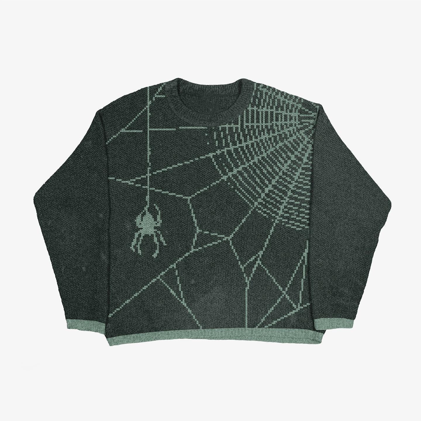 Grunge Insect Printed Crewneck Loose-Fit Knit Sweater Secondary image