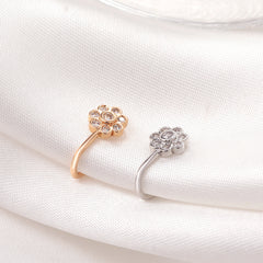 Floral Zircon U-Shape Nose Studs