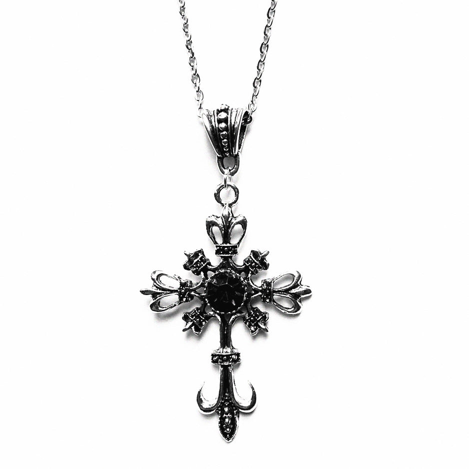 Elegant Crystal Cross Pendant Necklace
