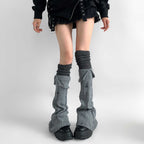 Knitted Cuffed Ripped Y2K Stacked Leg Warmers