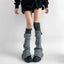 Knitted Cuffed Ripped Y2K Stacked Leg Warmers