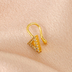 Geometric Zircon Open-Loop Nose Studs