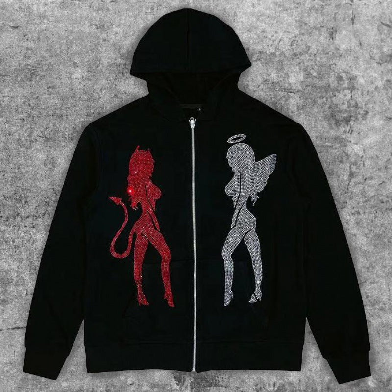 Heart 3D Print Zip-up Long Sleeve Hoodie Main image