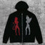 Heart 3D Print Zip-up Long Sleeve Hoodie