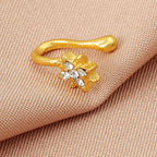 Zircon Leaf Heart U-Shape Nose Studs