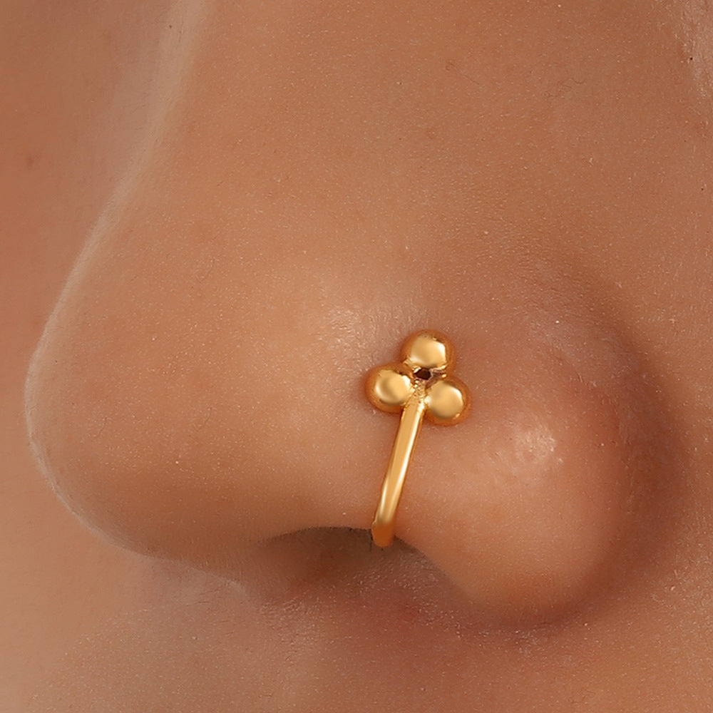 Geometric Floral U-Shape Nose Studs Secondary image