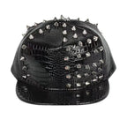 Punk Rivet Crocodile Print  Hat