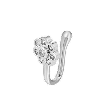 Floral Snake U-Shape Clip-On Nose Studs