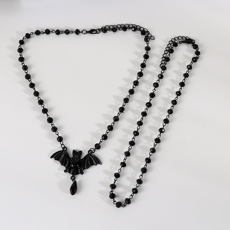 Halloween Gift Retro Black Bat Pendant Necklace Secondary image