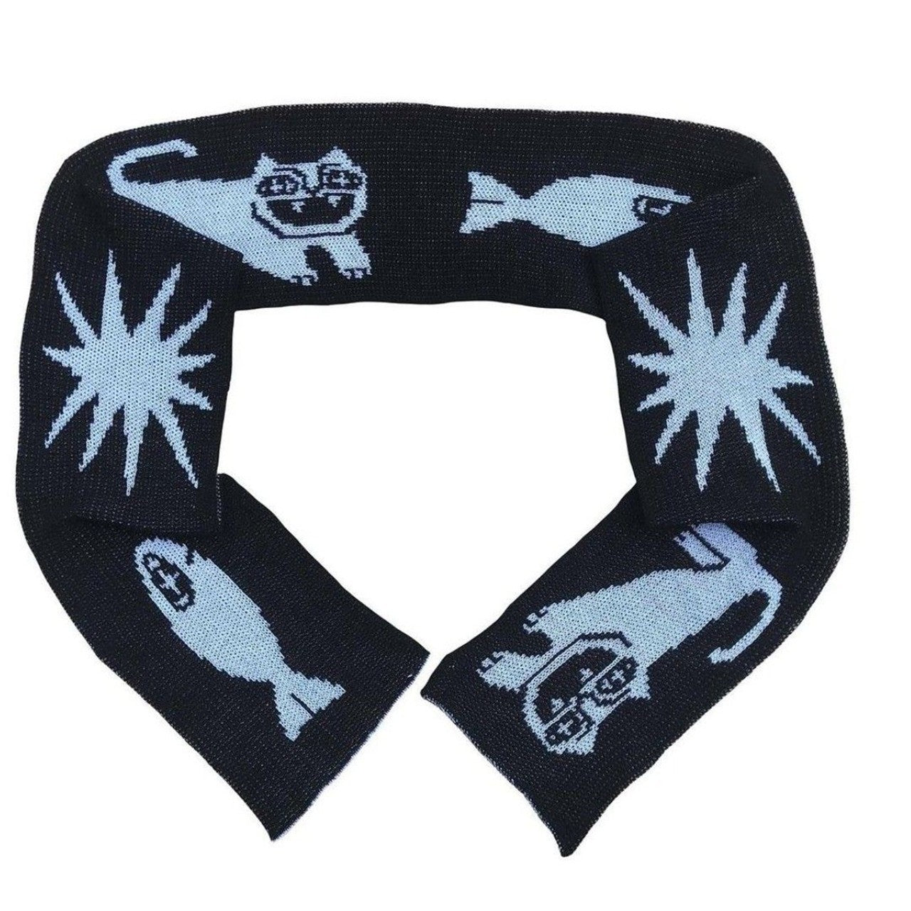 Y2K Dark Jacquard Knit Warm Scarf Main image