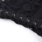 Sheer Mesh O-Neck Crop Corset