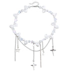 Cool Style Cross Star Diamond Necklace Steel Halloween