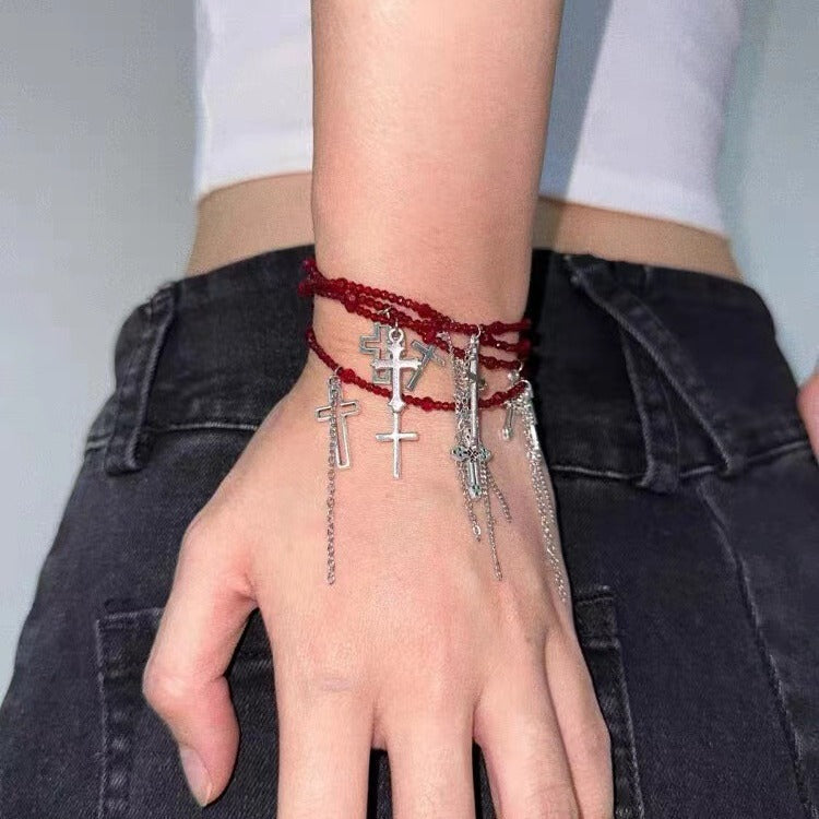 Dark Cross Versatile Summer Tassel Choker Necklace Halloween