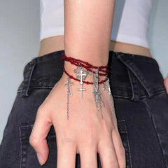 Dark Cross Versatile Summer Tassel Choker Necklace Halloween