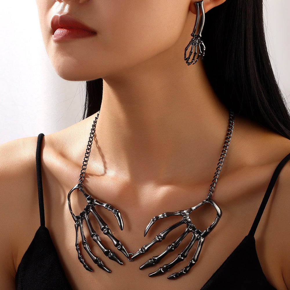 Personality Gothic Punk Skull Pendant Hip-Hop Halloween Alloy Necklace