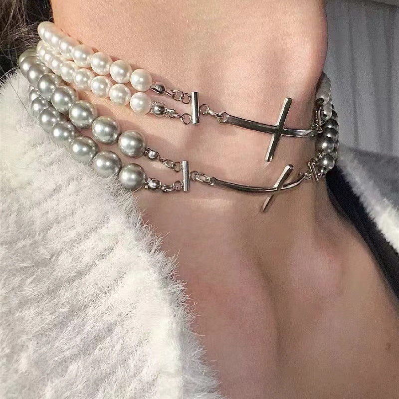 Double Layer Pearl Choker High-end Sweet Cool Necklace Secondary image