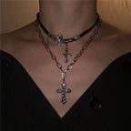 Meteor Star Cross Necklace Summer Neutral Punk Halloween