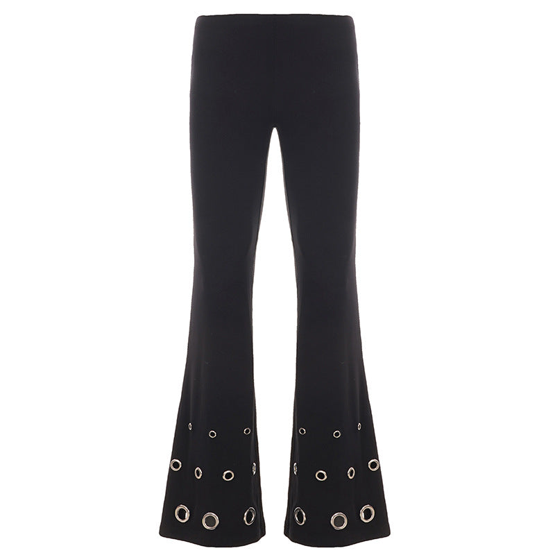 Eyelet Flared Pants