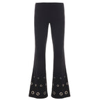 Eyelet Flared Pants