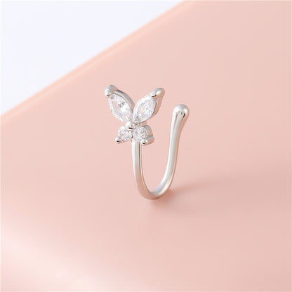 Vintage Zircon Butterfly U-Shape Nose Studs