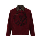 Printed Suede-Look Panel Jacket