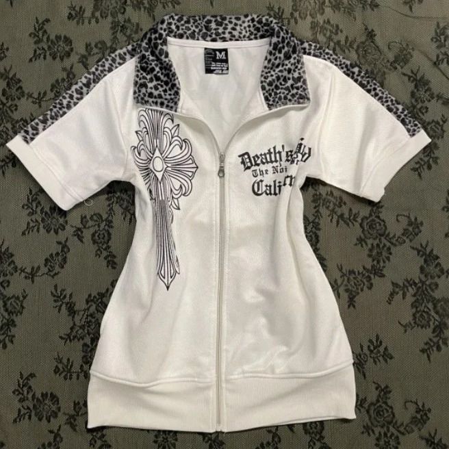 Y2K Patchwork Leopard Slim T-shirt