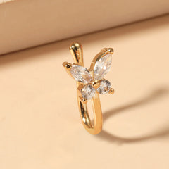 Vintage Zircon Butterfly U-Shape Nose Studs