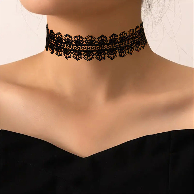 2024 Gothic Choker Black Lace Punk Necklace Halloween Main image