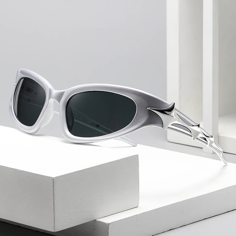 Y2K Cat Eye Star Statement Glasses