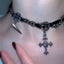 Gothic Rhinestone Cross Necklace