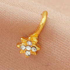 Zircon Leaf Heart U-Shape Nose Studs