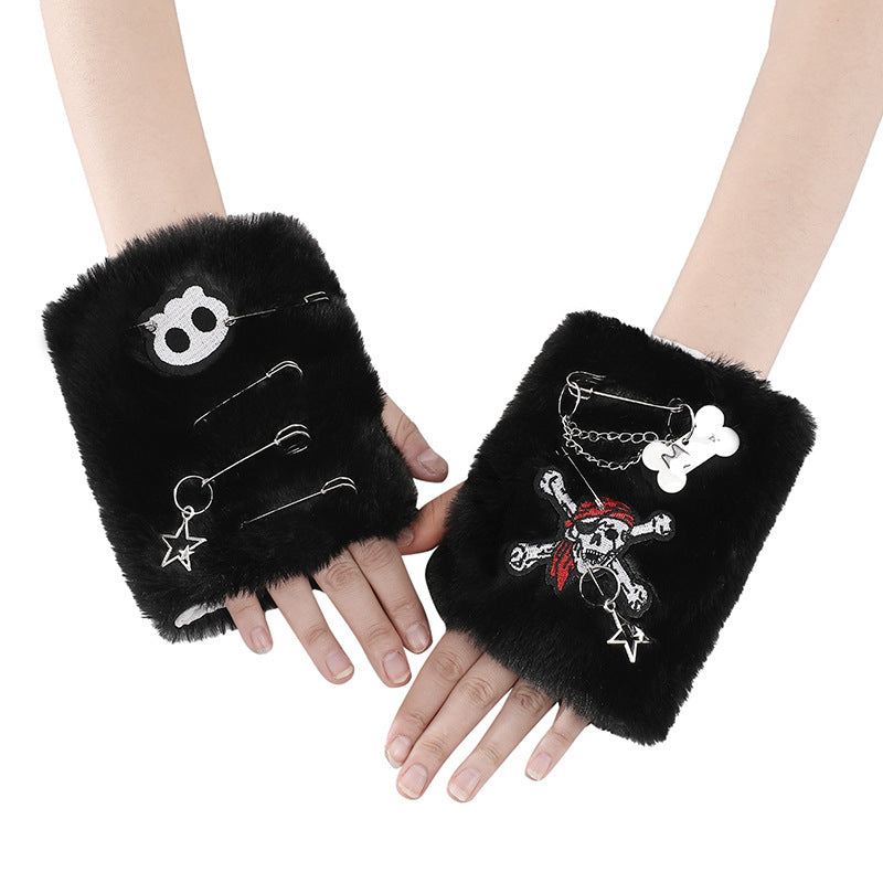 Y2K Millennial Hot Girl Subculture Cross Fingerless Strapped Gloves Secondary image
