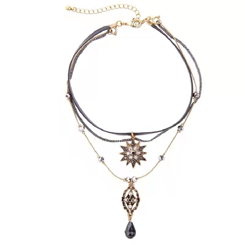 Harajuku Dark Lolita Gothic Steam Punk Choker Necklace Silver Halloween