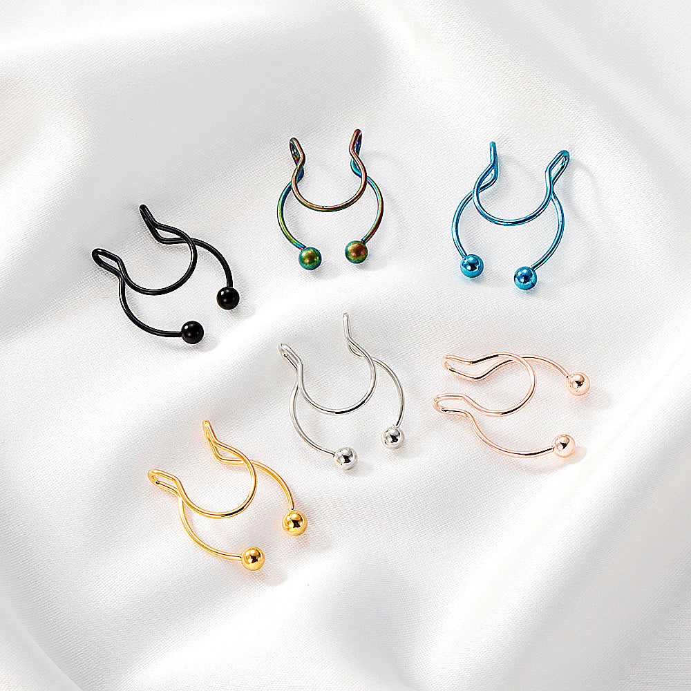 Stainless Steel U-Shape Clip-On Nose Studs Secondary image
