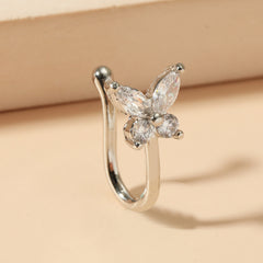 Vintage Zircon Butterfly U-Shape Nose Studs