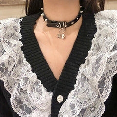 Punk Gothic Dark Skull Pendant Y2K Hot Girl Choker Necklace Halloween